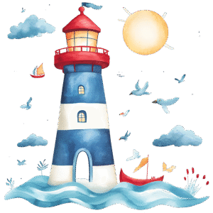 pastel lighthouse clipart