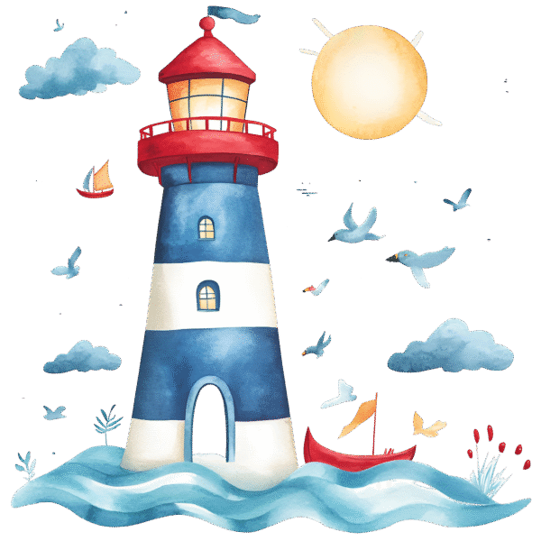 pastel lighthouse clipart