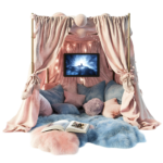 vintage movie night clipart