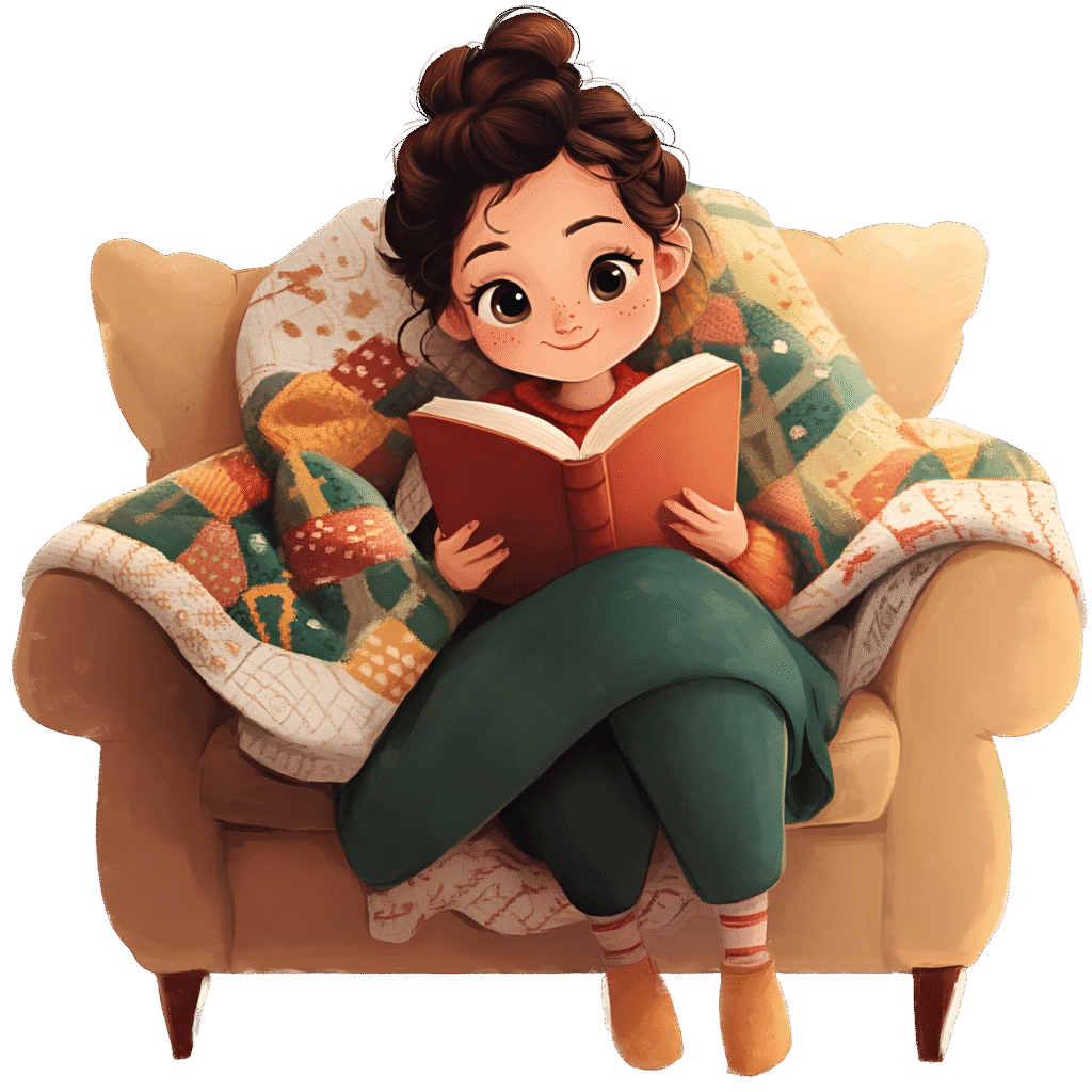 Book-Loving Mom & Daughter Clipart Graphics Pack โ 37 Cozy Images