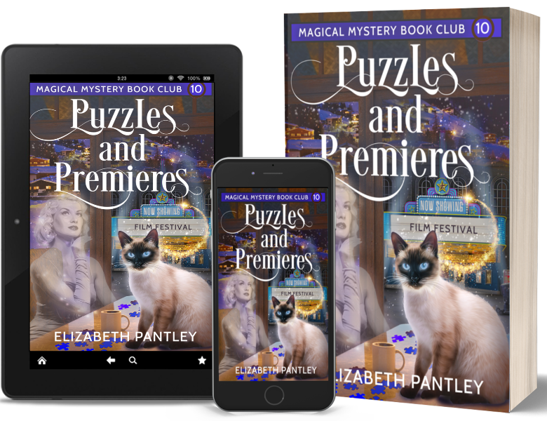 Puzzles and Premieres book tour cover mockup