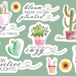 floral positivity stickers
