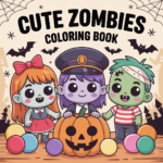 Cute Zombies coloring book cover