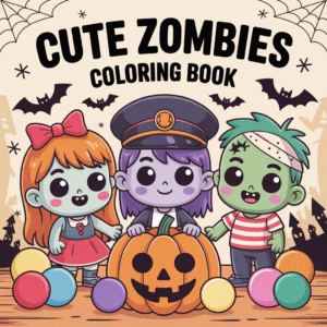 Cute Zombies coloring book cover