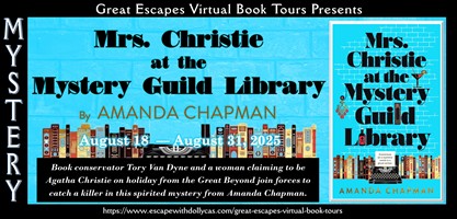 Mrs. Christie at the Mystery Guild Library book banner