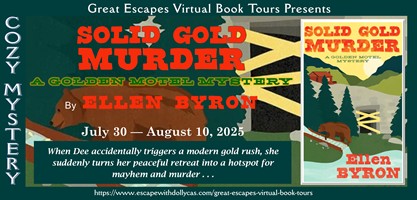 Solid Gold Murder book tour banner
