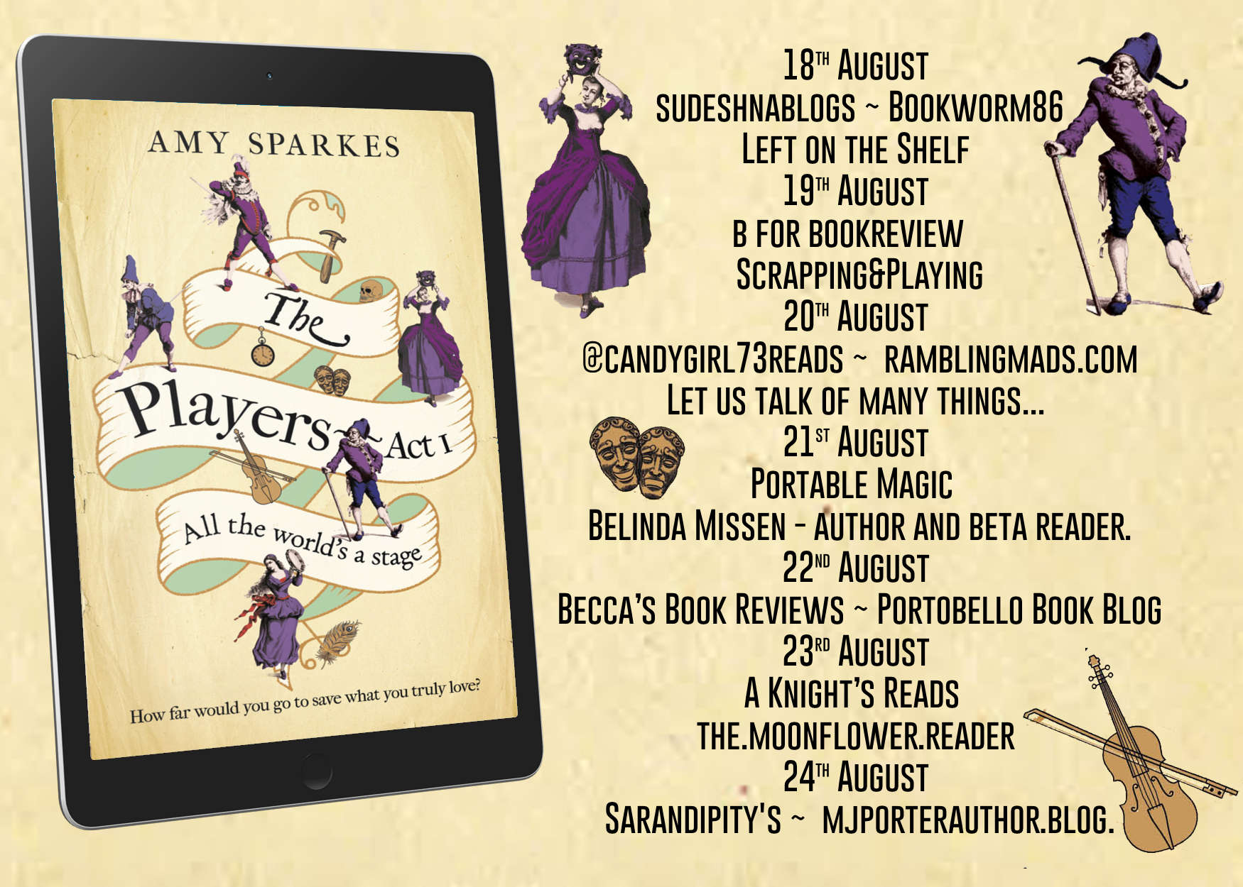 The Players Act 1 blog tour schedule