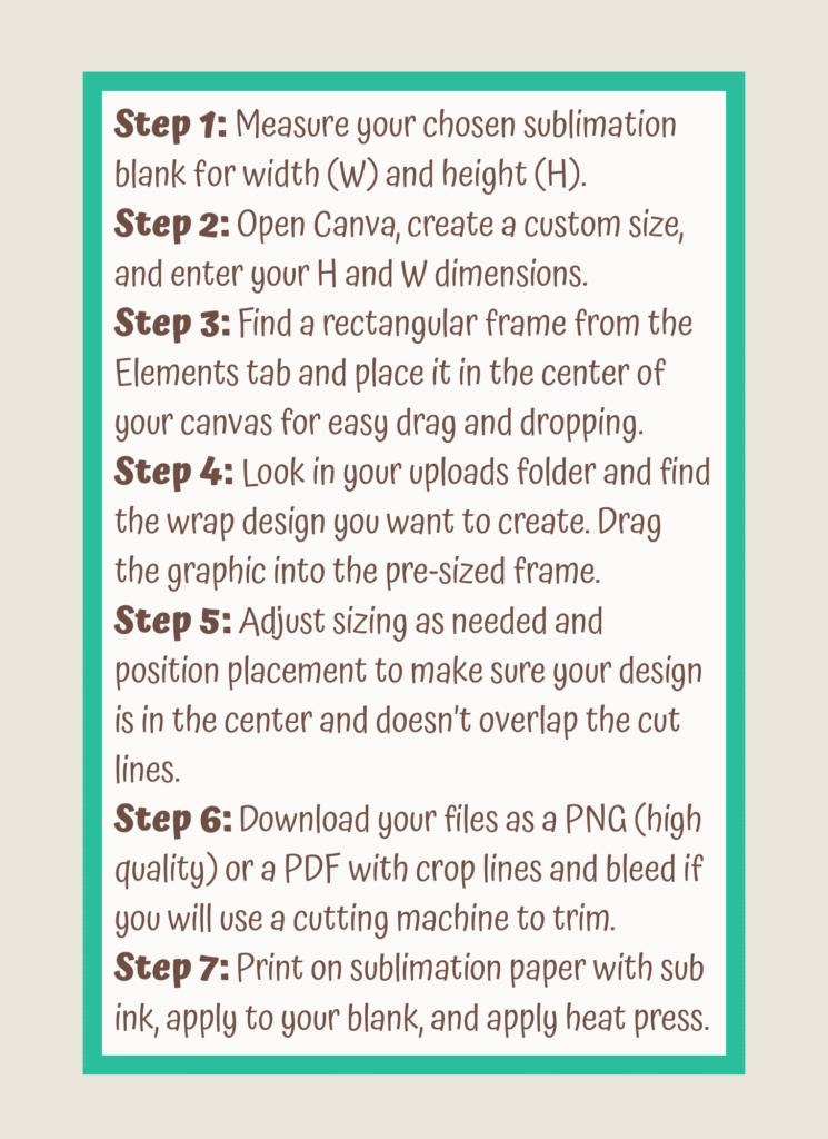 Instructions to create tumbler wraps graphic