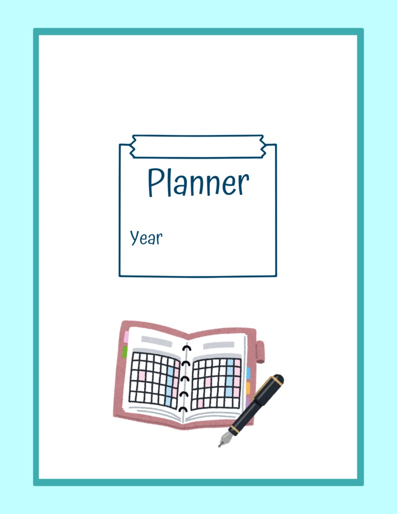 blue daily planner cover
