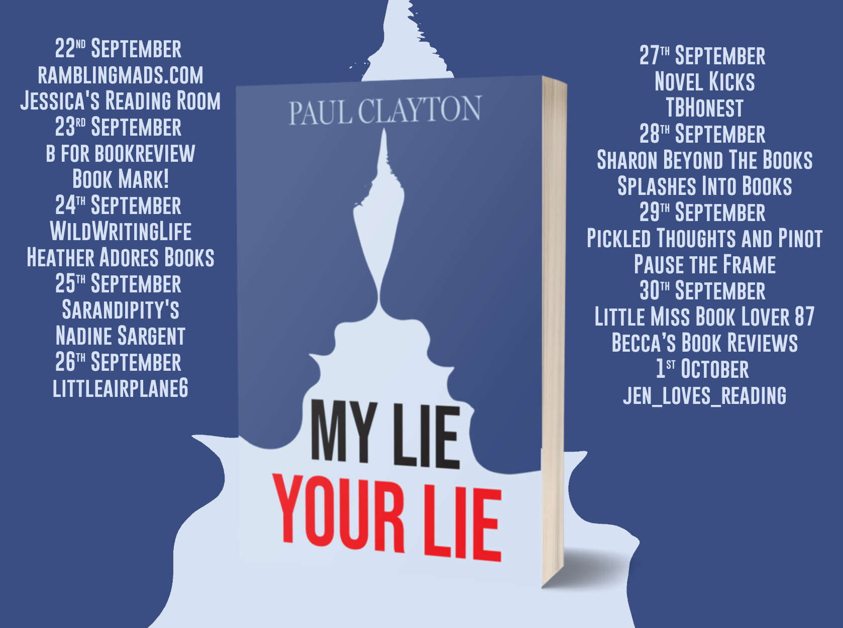 My Lie Your Lie blog tour schedule