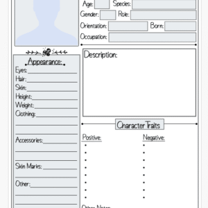 ✏️ Single-Page Character Sheet Printable (FREEBIE!)