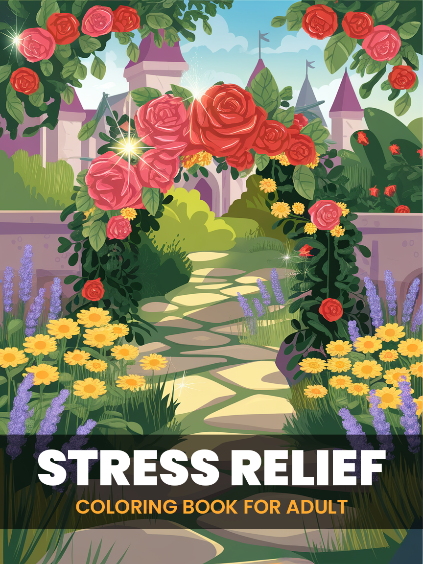 stress relief coloring book cover