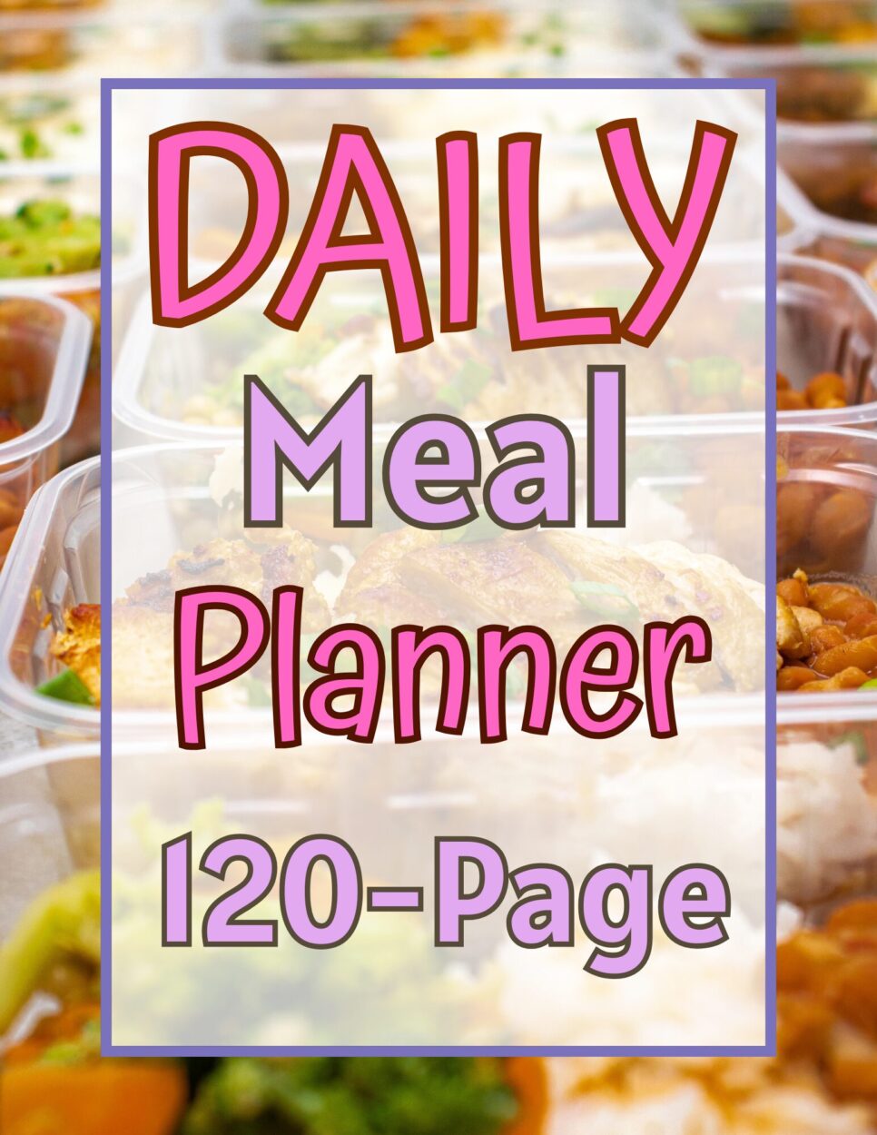 daily meal planner pink version cover