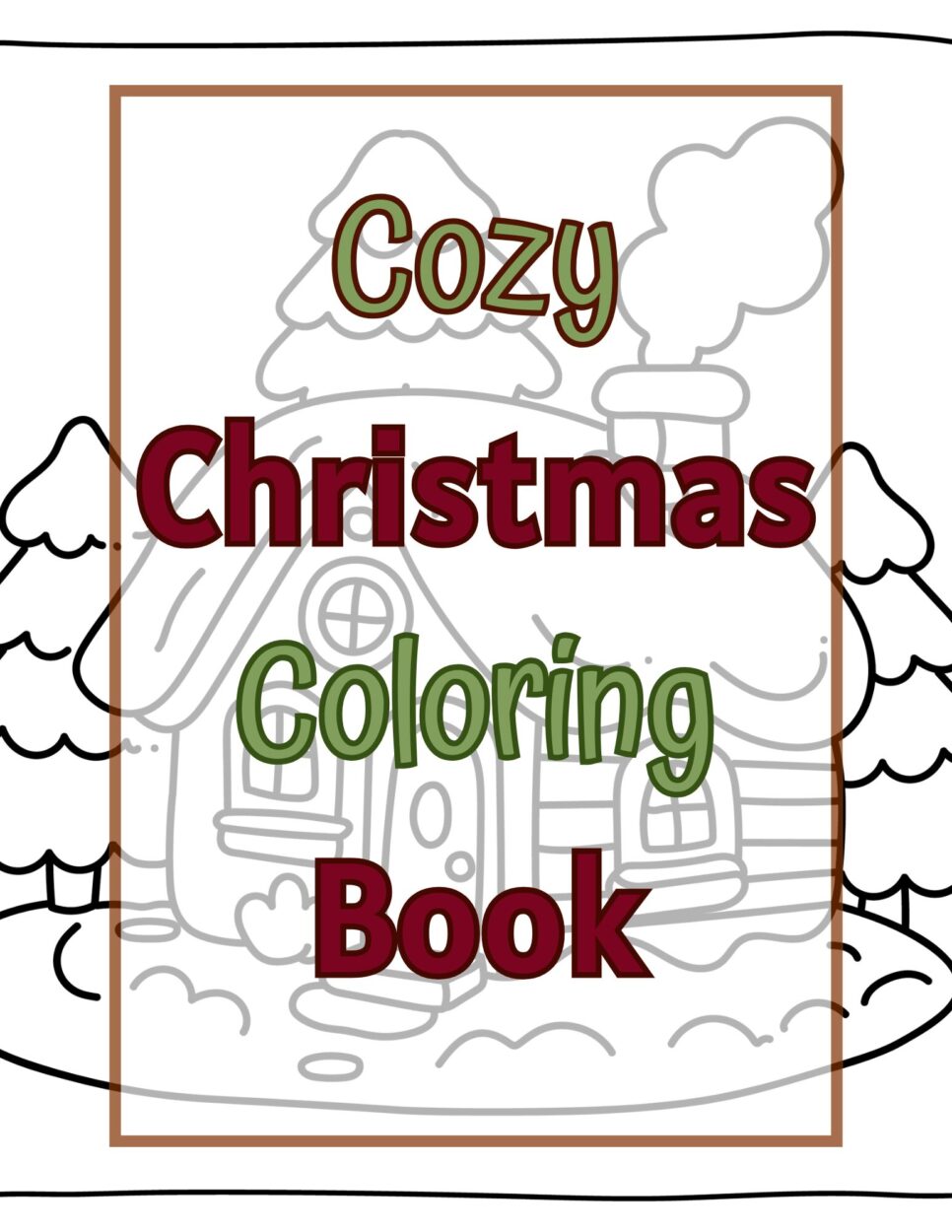 cozy Christmas coloring book cover