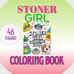 Stoner girl coloring book mockup