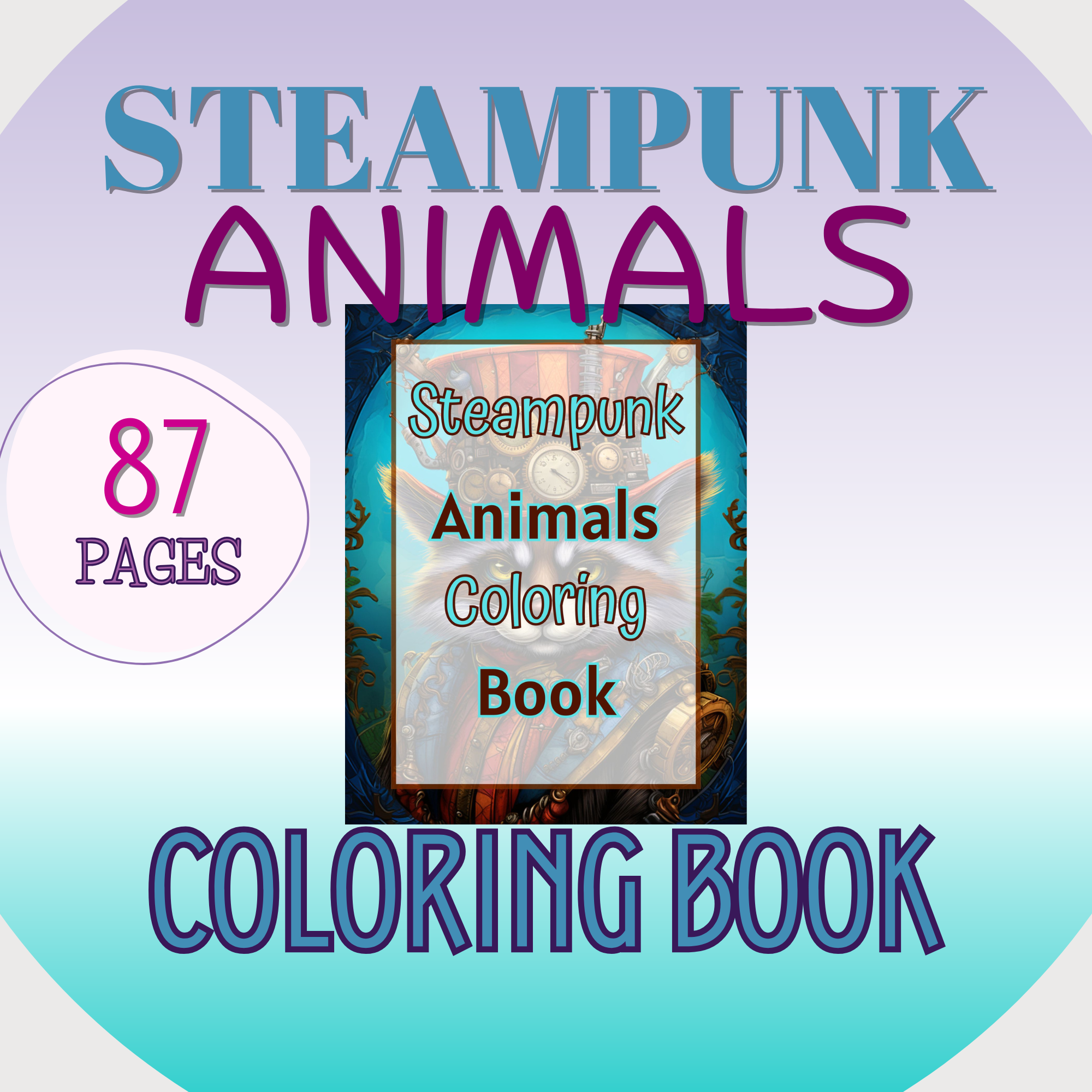 Steampunk Animals Coloring Book Printable