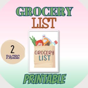 Two-Page Grocery List Printable