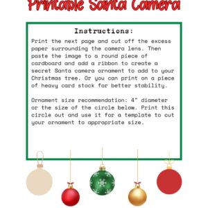 Santa camera printable