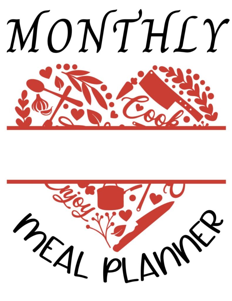 monthly meal planner cover