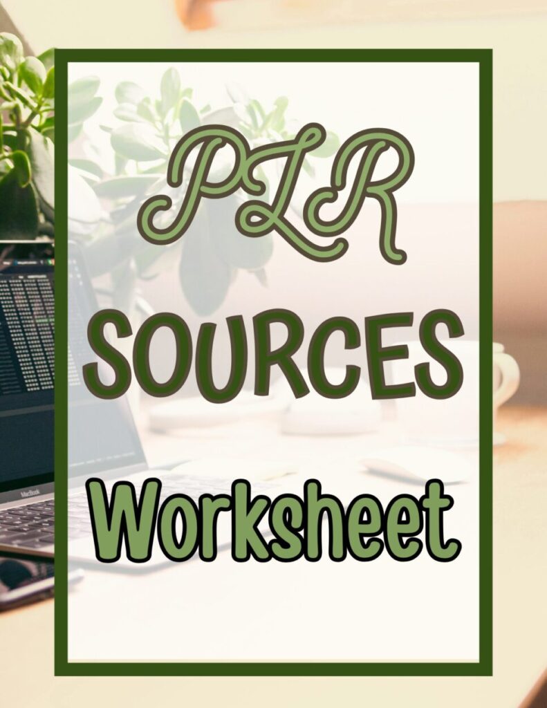 PLR Sources Worksheet cover