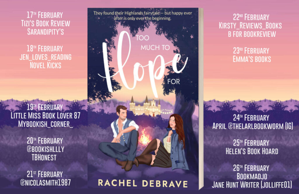 Too Much to Hope For blog tour schedule