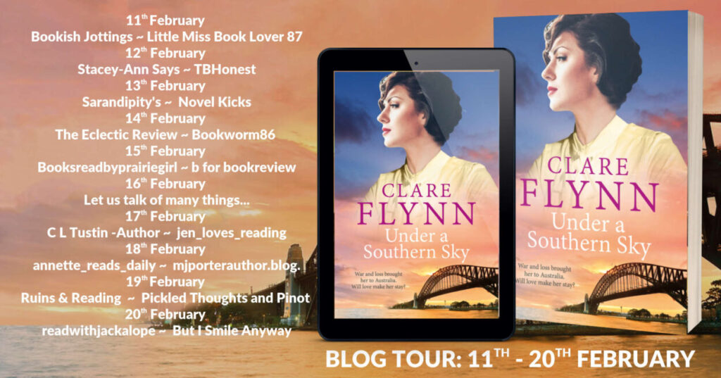 Under a Southern Sky blog tour banner