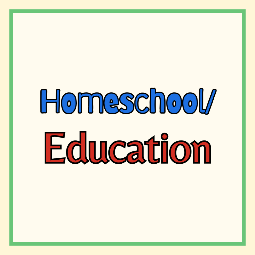 homeschool/education subcategory