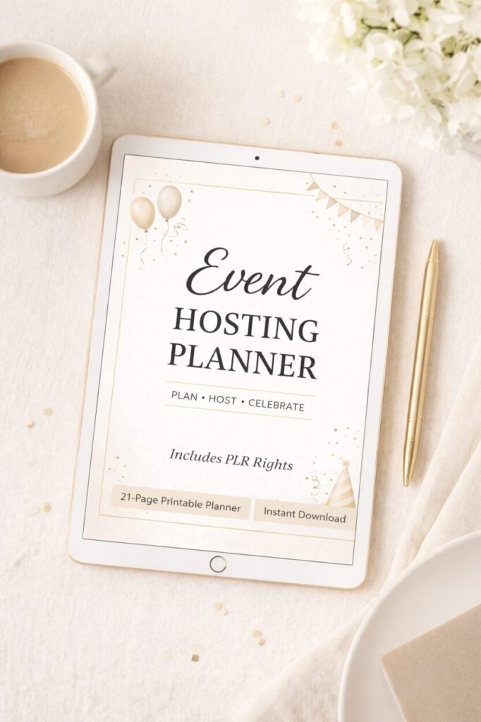 event hosting planner mockup