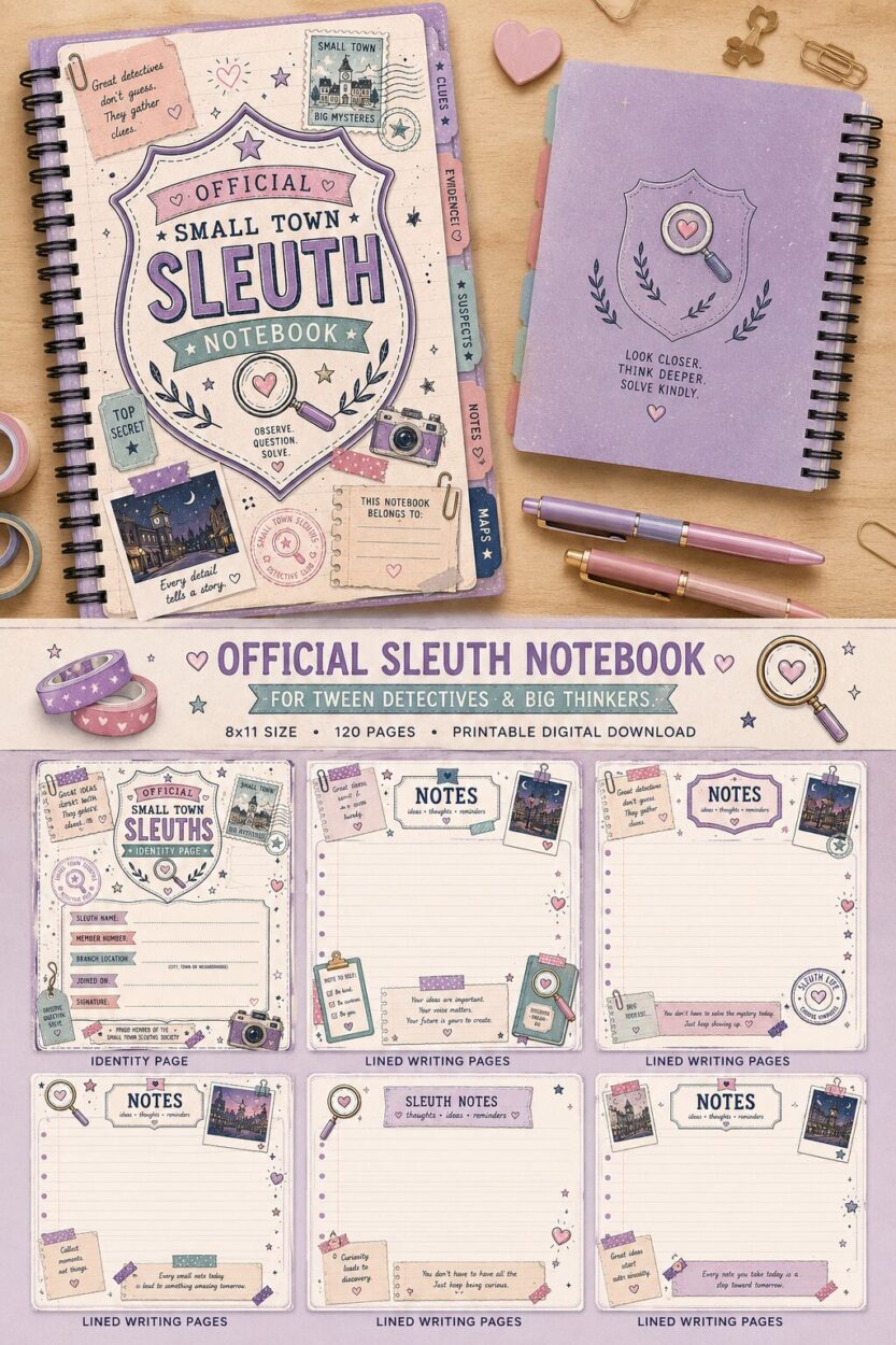 official sleuths notebook mockup
