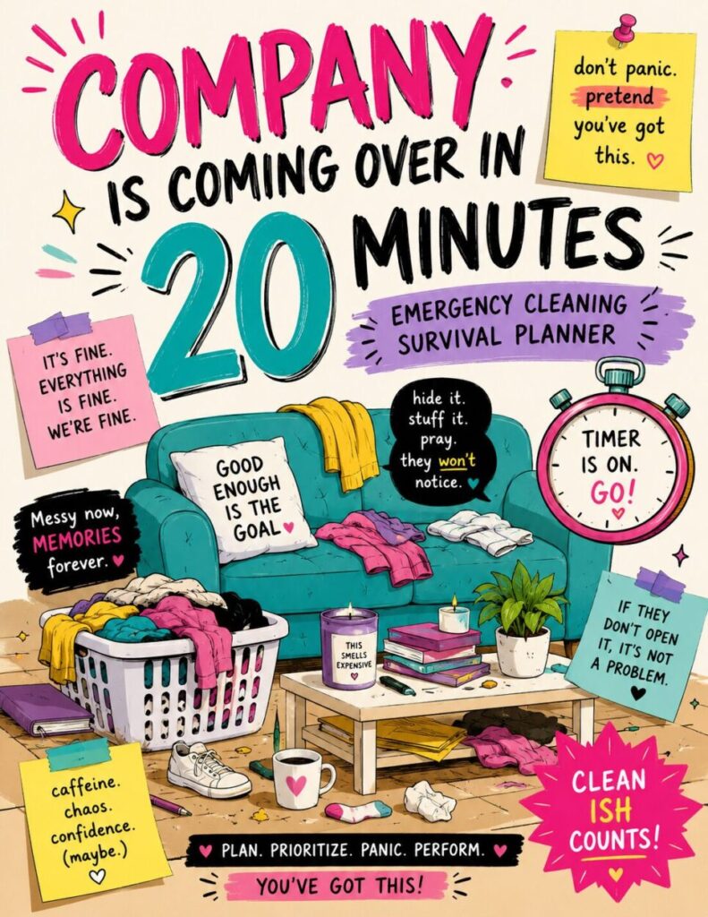 "Company Is Coming Over in 20 Minutes” Planner